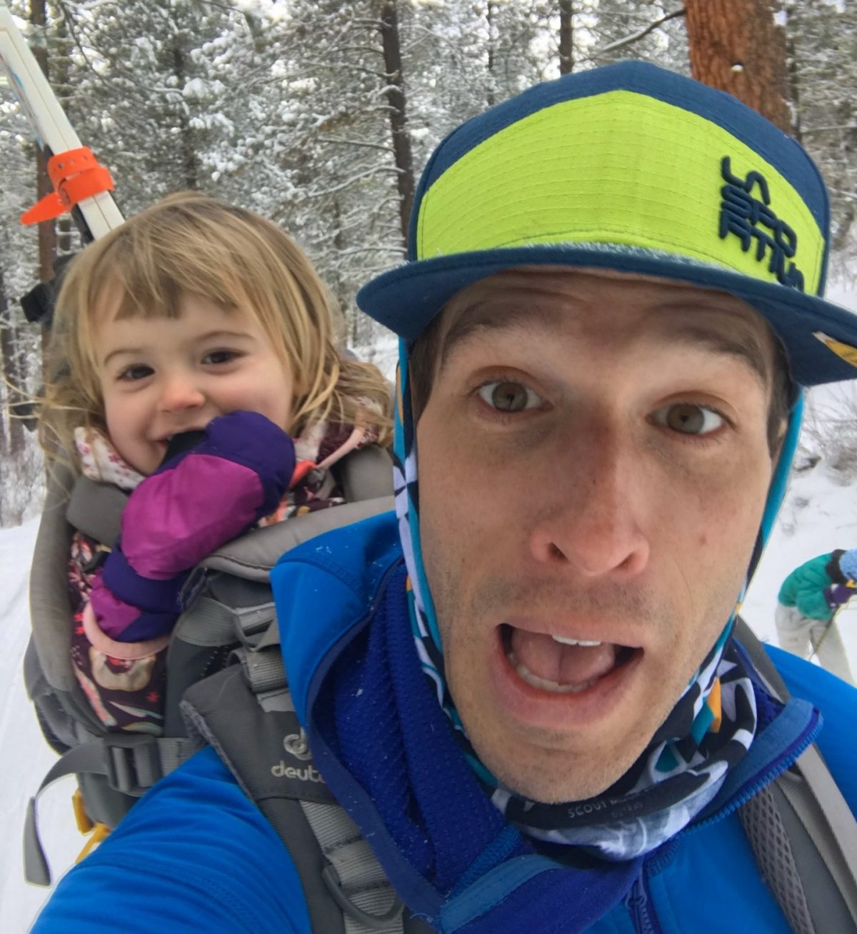 Weighted uphill training with a 35 pound daughter: Sam Naney builds capacity.