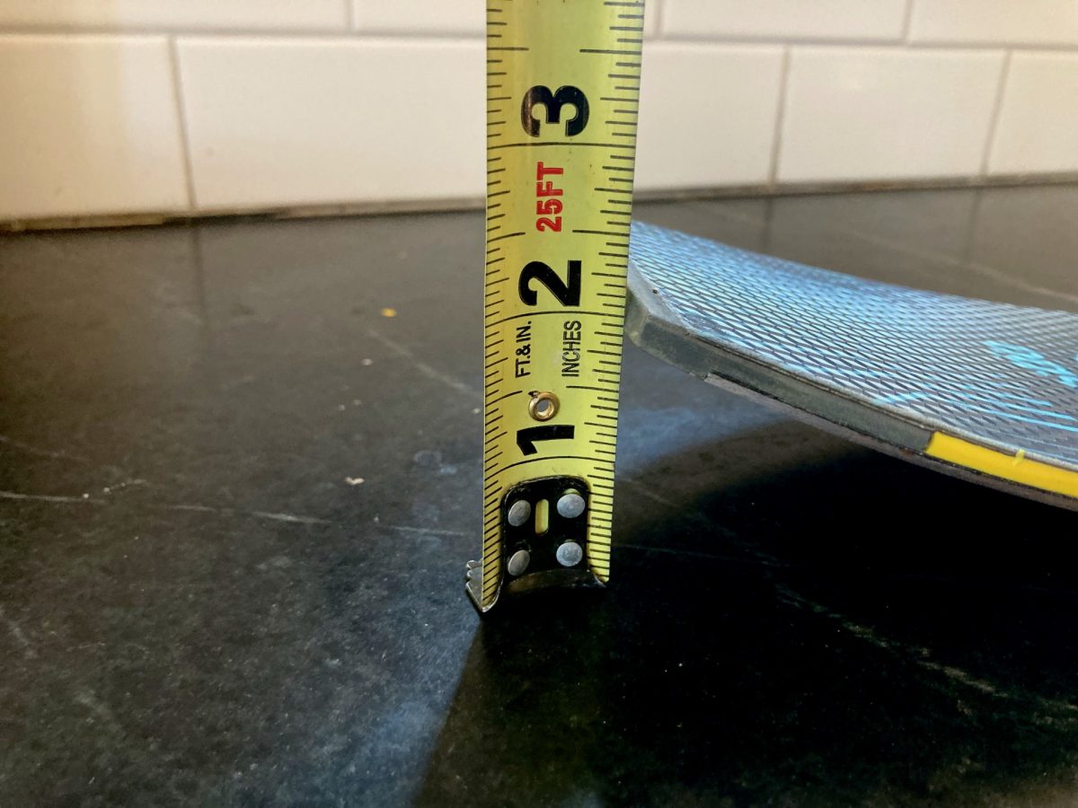 The OGSO-Schwarztor-100-SR-UL's tail rocker measured from table to tail high point.