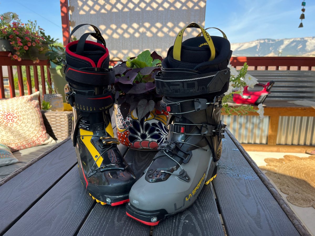 La Sportiva Vanguard adjacent the Skorpius.