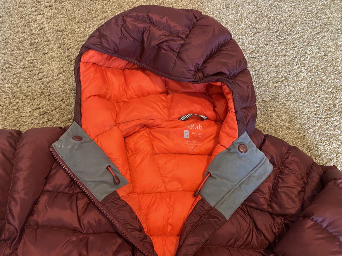 Rab Women’s Electron Pro Down Jacket and chin comfort.
