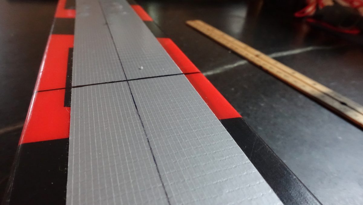 Ski centerline and boot centerline.