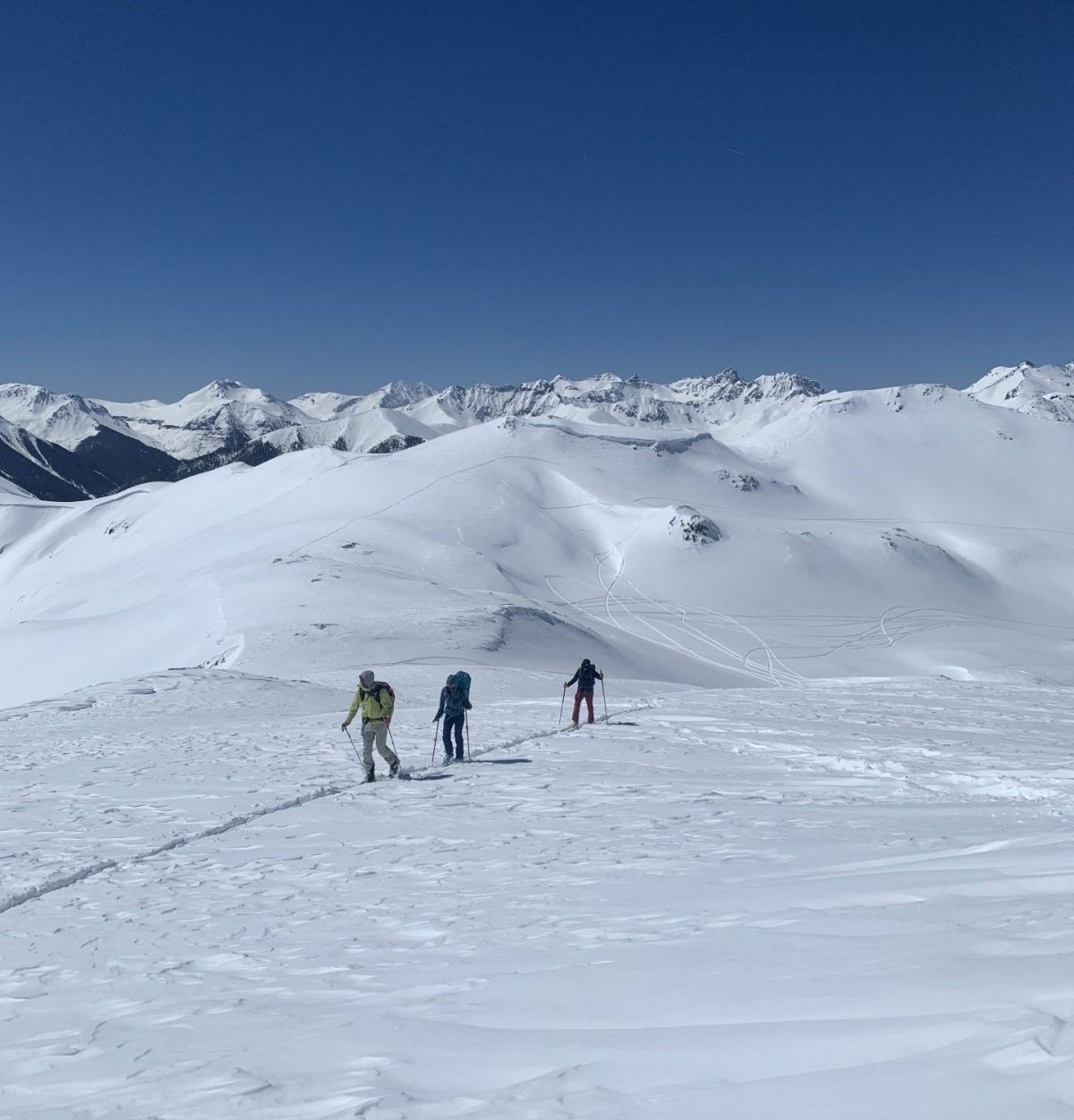 Learning to guide during an AMGA Ski Guide Class.
